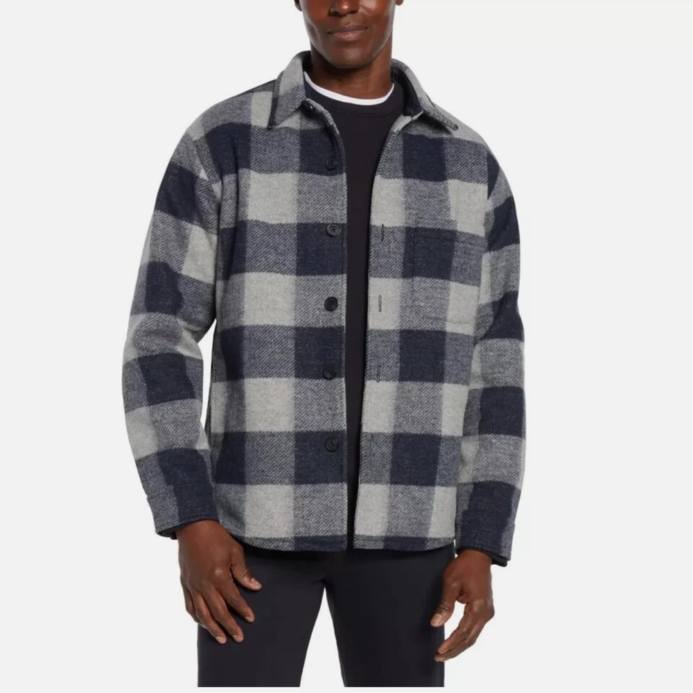 Banana Republic Heritage Shirt Jacket Shacket Heavy weight bonded blue gray